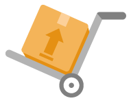 Transportroller mit Paket
